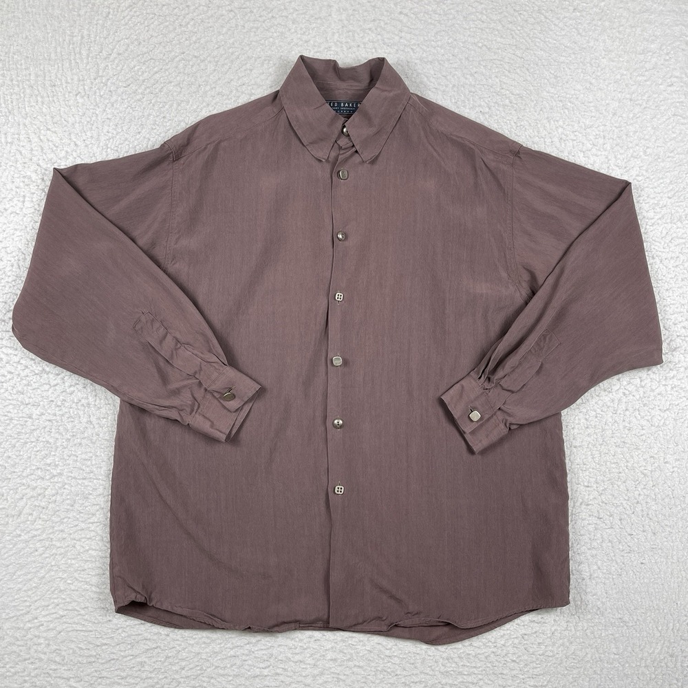 Ted Baker Shirt Mens 3 (US Medium) Purple Business Casual Office Workwear Preppy
